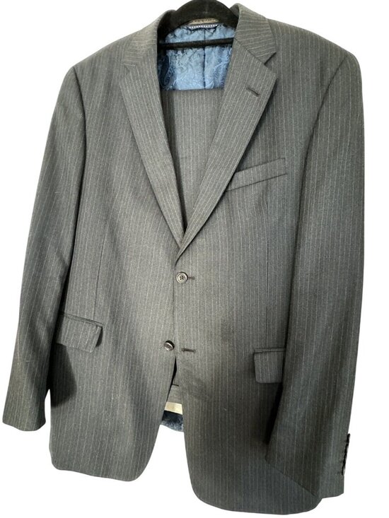 Tommy Hilfiger Other - Tommy Hilfiger Mens Gray Pinstripe Wool Suit 43L W37 Colombia Business Office